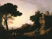 Richard Wilson Landscape Capriccio with Tomb of the Horatii and Curiatii, and the Villa of Maecenas at Tivoli oil painting